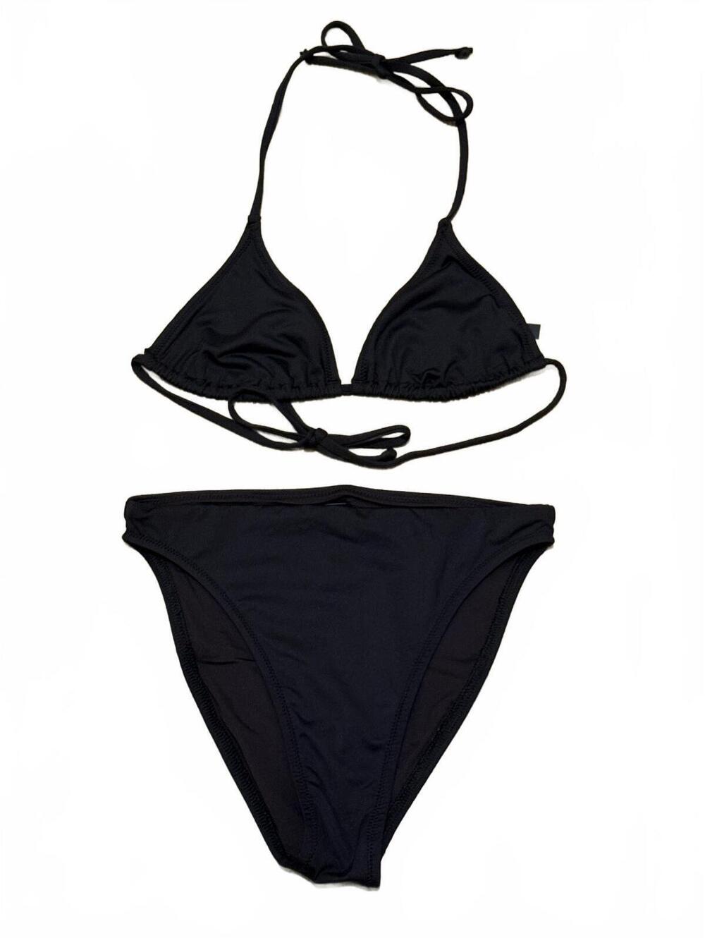 SKIMS Black Nylon Spandex Bikini S Top & XS Bottom Set